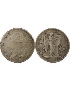 Louis XVI Au Génie 1 ecu Argent 1792 A - Paris