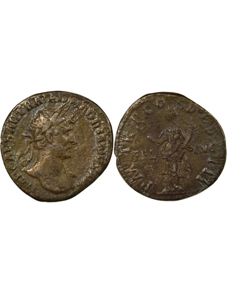 Rome Empire Hadrien Felicitas debout 1 denier Argent 118 R Rome