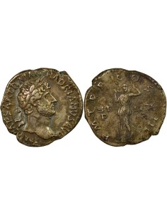 Rome Empire Hadrien Hilaritas 1 denier Argent 124 R Rome