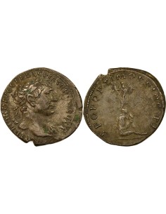 Rome Empire Trajan Trophée Dace 1 denier Argent 107 R Rome