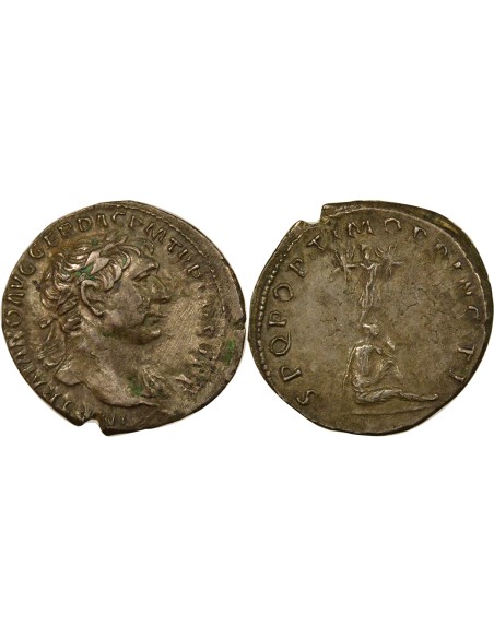 Rome Empire Trajan Trophée Dace 1 denier Argent 107 R Rome