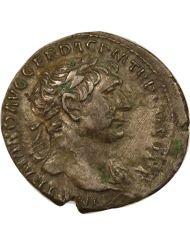 Rome Empire Trajan Trophée Dace 1 denier Argent 107 R Rome