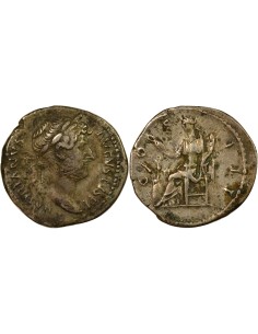Rome Empire Hadrien Abundantia assise 1 denier Argent 128 R Rome