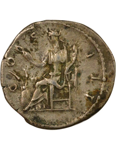 Rome Empire Hadrien Abundantia assise 1 denier Argent 128 R Rome