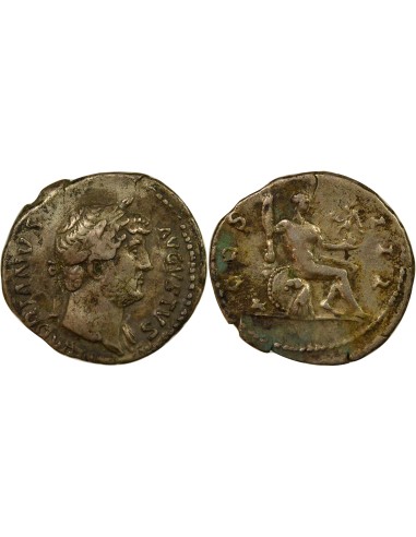 Rome Empire Hadrien Hercule assis 1 denier Argent 126 R Rome