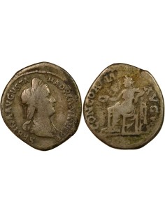 Rome Empire Sabine Concordia assise 1 denier Argent 129 R Rome
