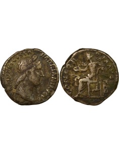 Rome Empire Sabine Concordia assise 1 denier Argent 129 R Rome