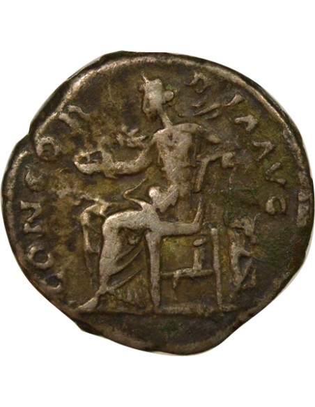 Rome Empire Sabine Concordia assise 1 denier Argent 129 R Rome