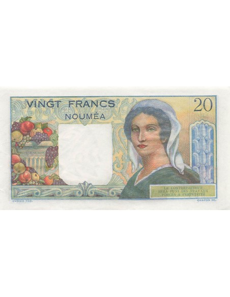 Nle Calédonie 20 francs 1954