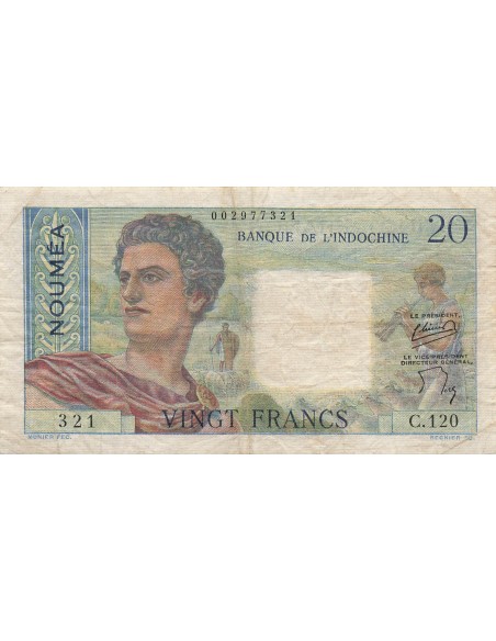 Nle Calédonie 20 francs 1954