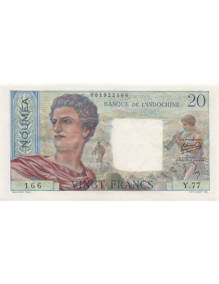 Nle Calédonie 20 francs 1954