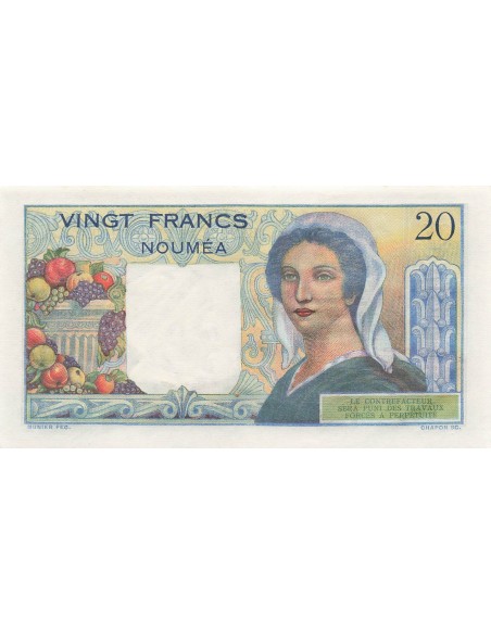 Nle Calédonie 20 francs 1954
