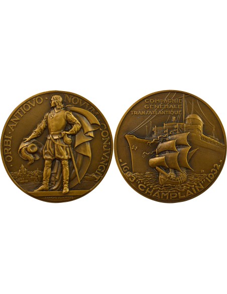 Cie Générale Transatlantique 1 jeton Bronze 1932 A Paris