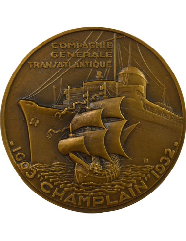 Cie Générale Transatlantique 1 jeton Bronze 1932 A Paris