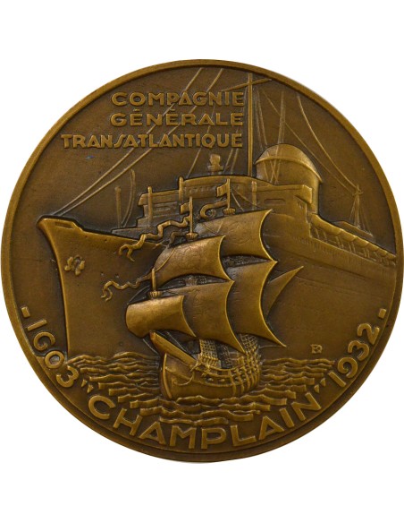 Cie Générale Transatlantique 1 jeton Bronze 1932 A Paris