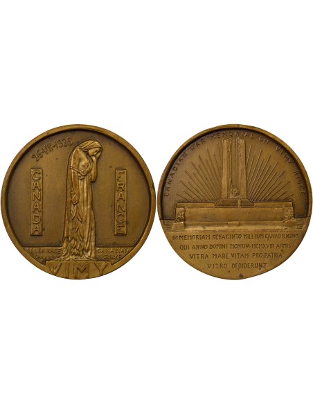 Canada Pèlerignage Canadien à Vimy 1 jeton Bronze 1936