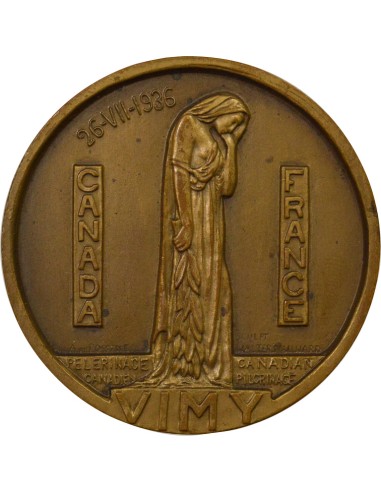 Canada Pèlerignage Canadien à Vimy 1 jeton Bronze 1936