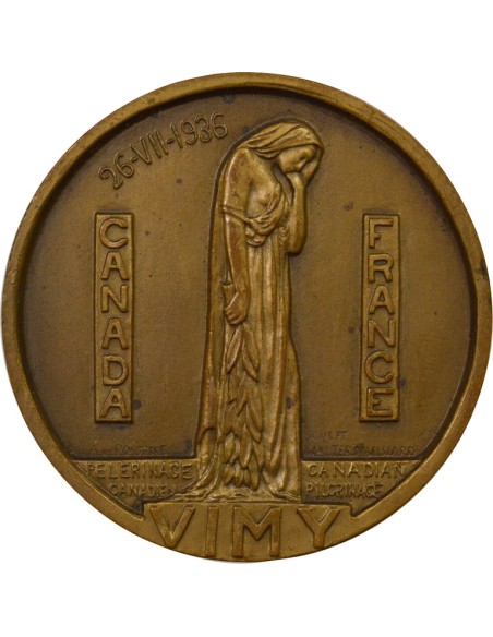 Canada Pèlerignage Canadien à Vimy 1 jeton Bronze 1936