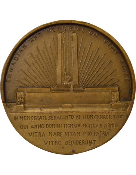 Canada Pèlerignage Canadien à Vimy 1 jeton Bronze 1936