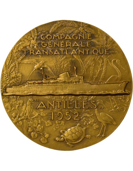 Cie Gén. Transatlantique 1 jeton Bronze 1952 A Paris