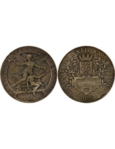 Exposition Nationale de Tours 1 jeton Bronze Argenté 1892