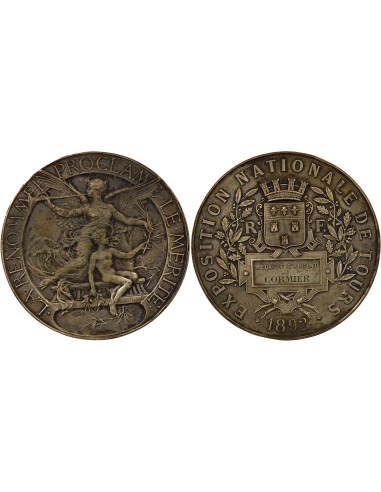 Exposition Nationale de Tours 1 jeton Bronze Argenté 1892