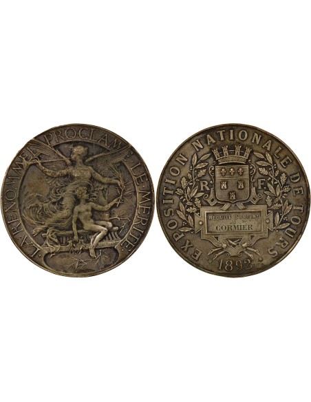 Exposition Nationale de Tours 1 jeton Bronze Argenté 1892