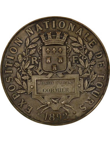 Exposition Nationale de Tours 1 jeton Bronze Argenté 1892