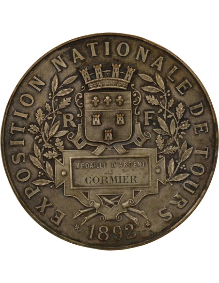 Exposition Nationale de Tours 1 jeton Bronze Argenté 1892