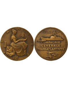 Cie Gén. Transatlantique 1 jeton Bronze A Paris