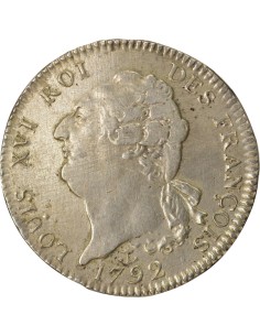 Louis XVI Au Génie 1 écu Argent 1792 H La Rochelle 2