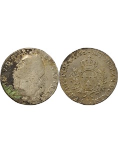 Louis XV Au Bandeau 1 écu Argent 1765 L Bayonne