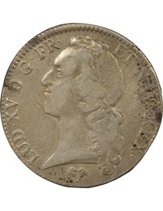 Louis XV Au Bandeau 1 écu Argent 1756 G Poitiers 2