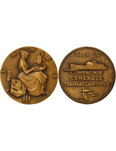 Cie Gén. Transatlantique 1 jeton Bronze A Paris