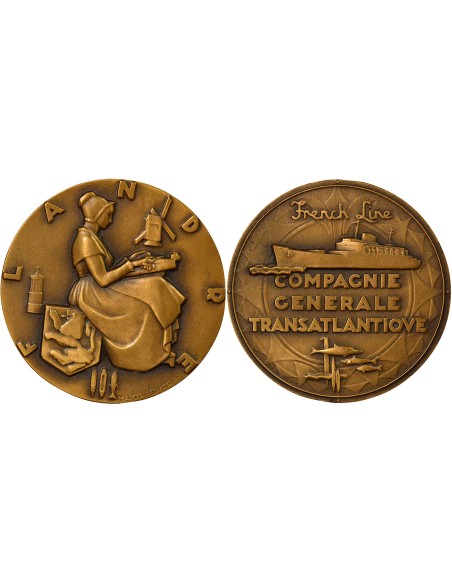 Cie Gén. Transatlantique 1 jeton Bronze A Paris