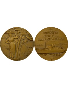 Cie Gén. Transatlantique 1 jeton Bronze 1950 A Paris