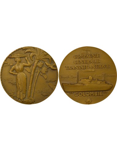 Cie Gén. Transatlantique 1 jeton Bronze 1950 A Paris