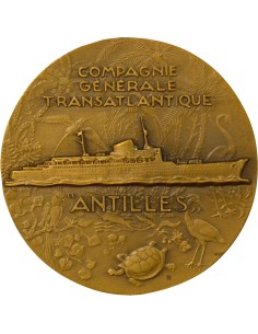 Cie Gén. Transatlantique 1 jeton Bronze 1952 A Paris 2