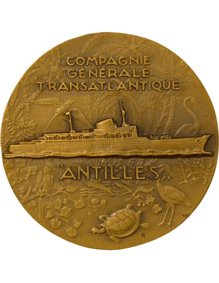 Cie Gén. Transatlantique 1 jeton Bronze 1952 A Paris