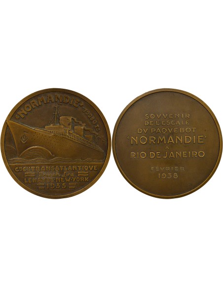 Escale du Normandie à Rio 1 jeton Bronze A Paris