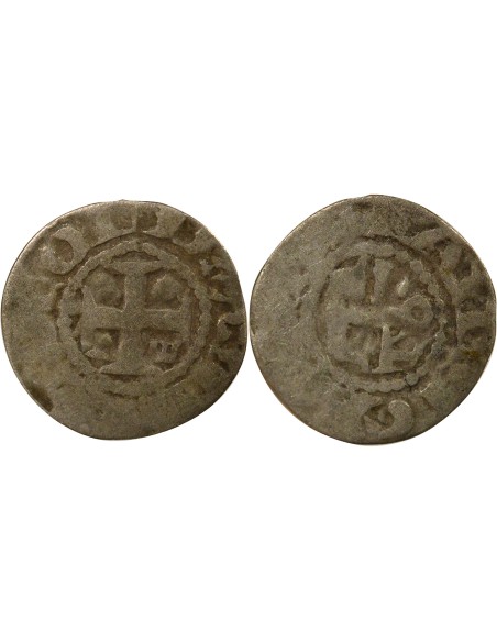 au nom de Foulques 1 denier Argent 1160-1190 F Angers