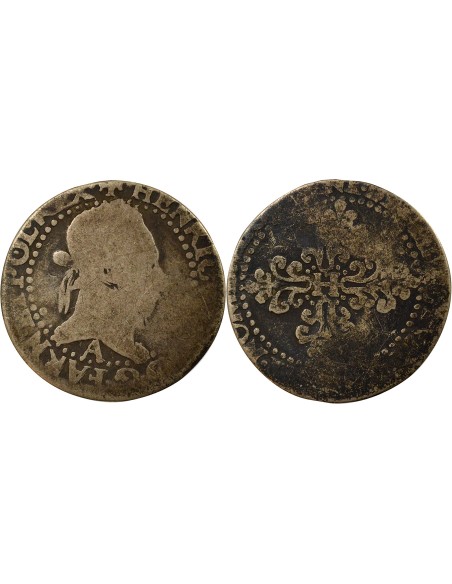 Henri III Au Col Plat 1/4 franc Argent 1577-1578 A - Paris