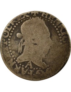 Henri III Au Col Plat 1/4 franc Argent 1577-1578 A - Paris 2