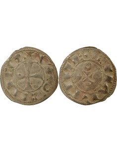 Hugues IX / X 1 denier Argent 1199-1249