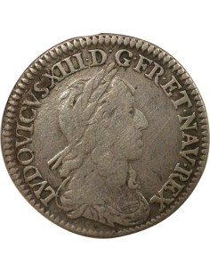 Louis XIV à la Mèche Courte 1/12 écu Argent 1643 A - Paris 2