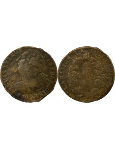 Louis XVI Au Faisceau 2 sols Cuivre 1792 R Orléans