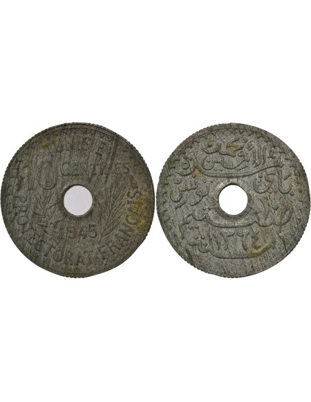 Tunisie Lamine Bey 10 centimes Zinc 1945 A Paris