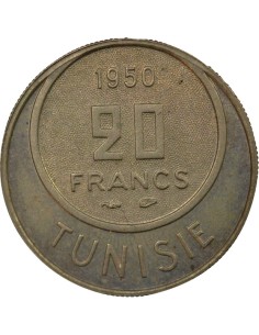 Tunisie Lamine Bey 20 francs Or nordic 1950 A Paris 2