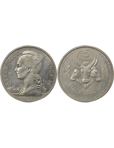 Madagascar 5 francs Aluminium 1953 A Paris