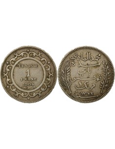 Tunisie Hédi Bey 1 franc Argent 1904 A - Paris